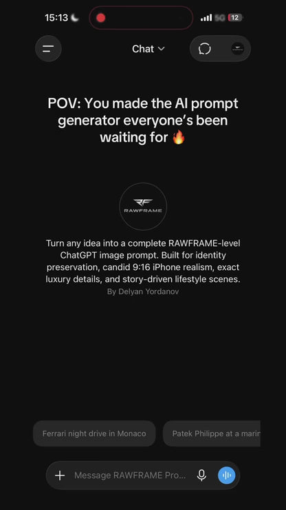 RAWFRAME Prompt Generator